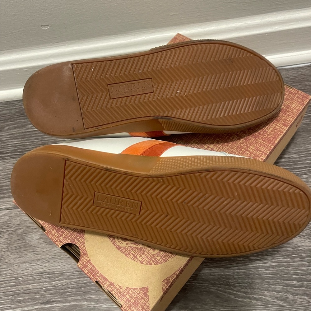 Ralph Lauren White and Orange Sneakers - Picture 2 of 3